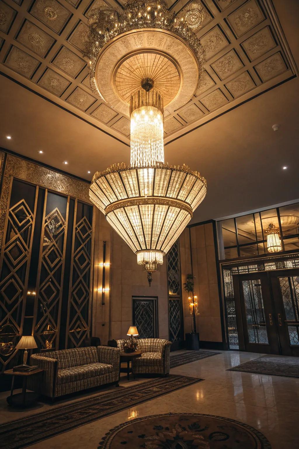 Art deco lighting adds drama and elegance to any area.