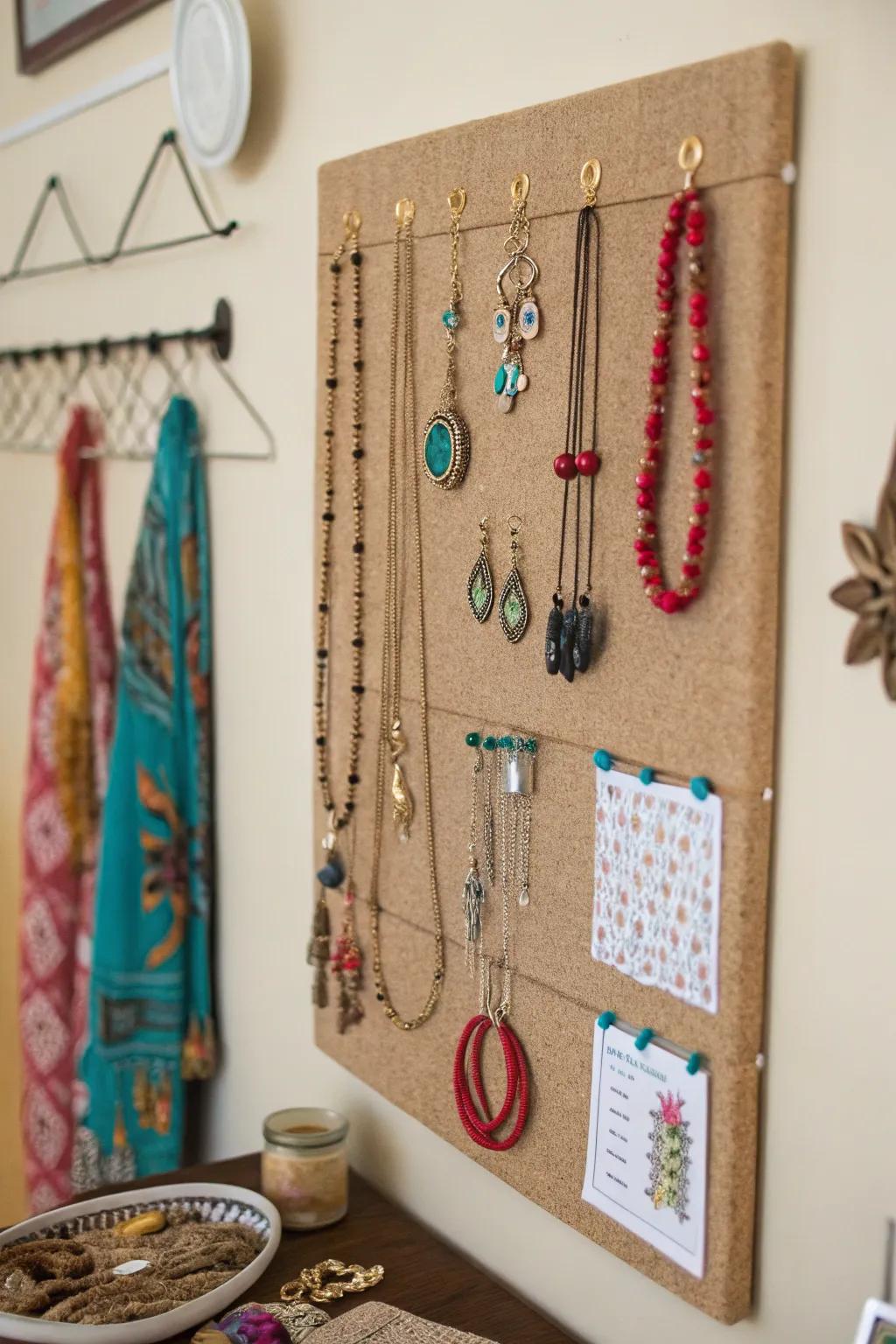 A textile-adorned display panel for jewelry