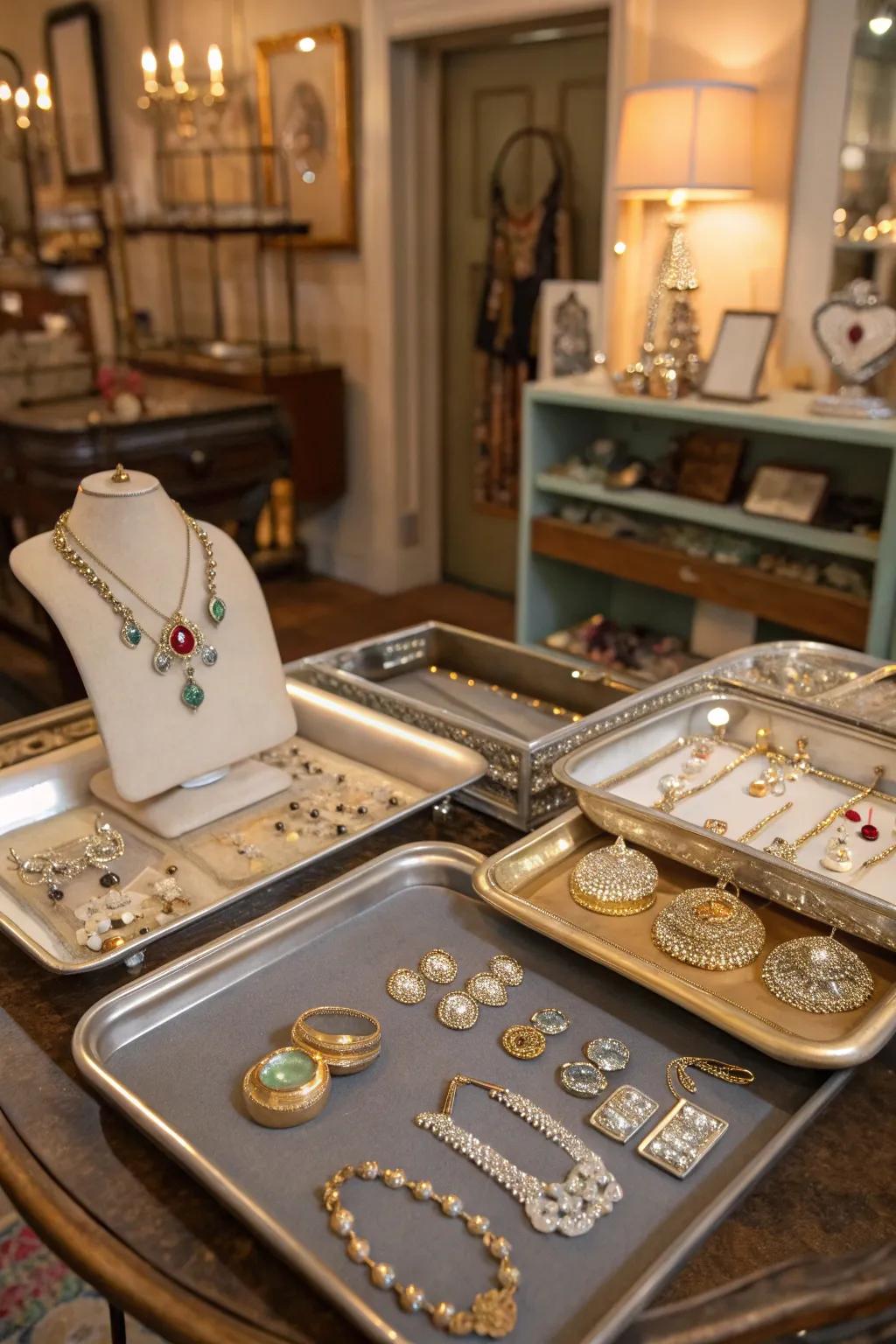Vintage elements add nostalgia to modern displays.