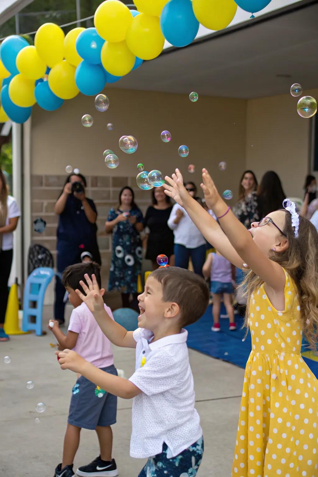 A bubble zone keeping the little ones entertained.