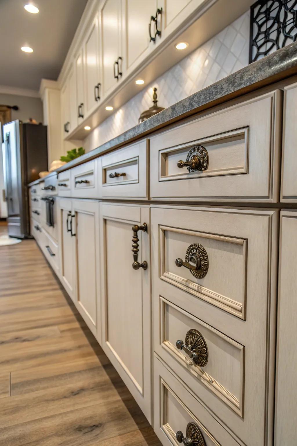 Bespoke shapes inject a unique and personal touch into kitchen cabinets.