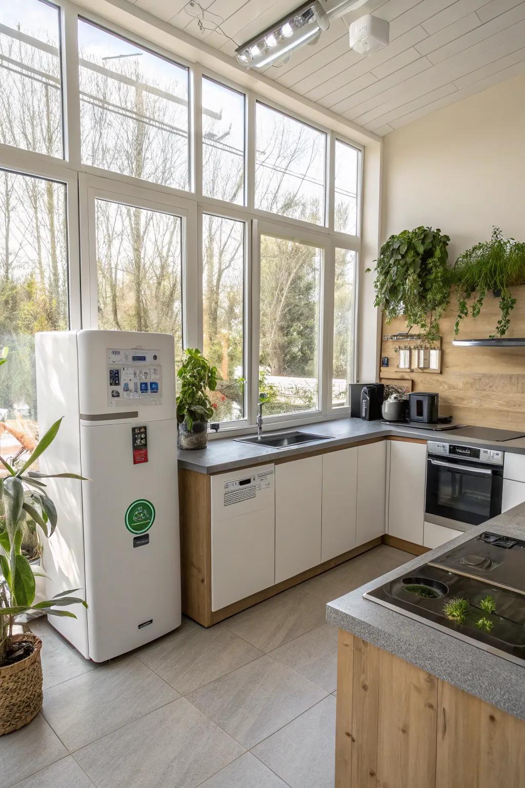 Eco-friendly features elegantly combine style with environmental responsibility.