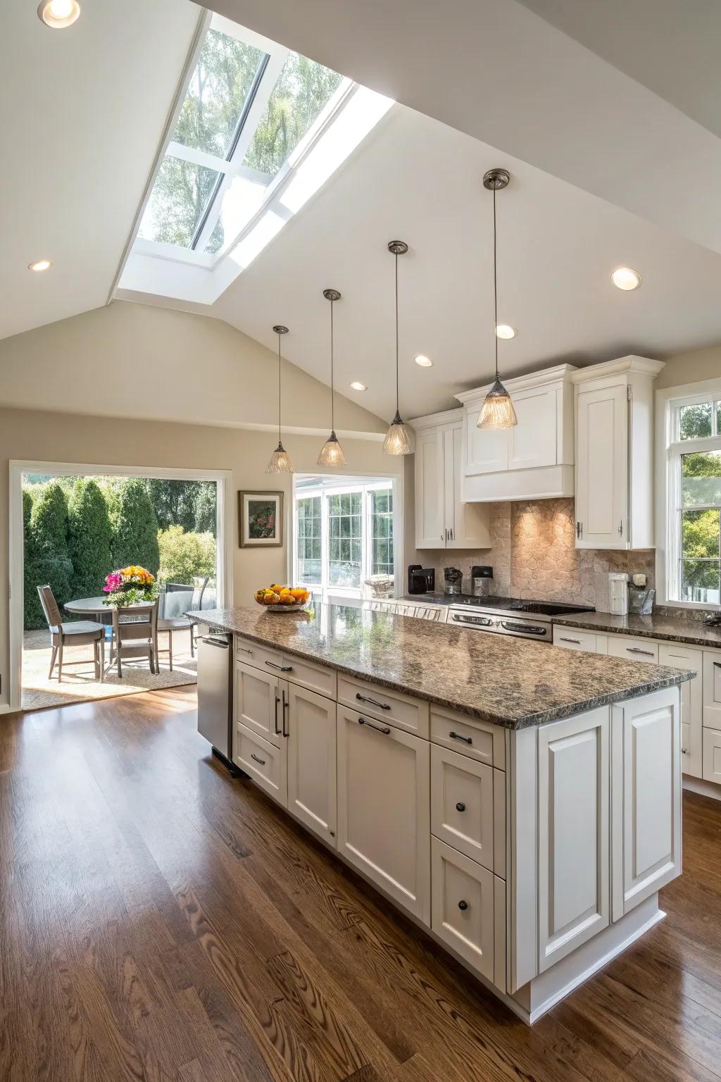 An island extension that presents space-saving perks.