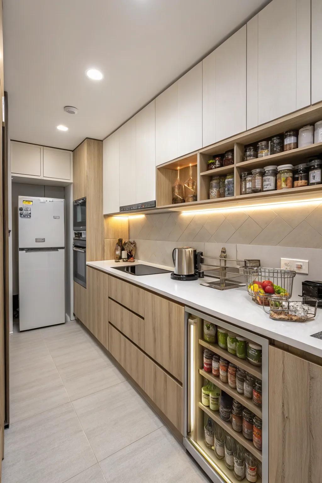 Light-colored composites make small kitchens feel spacious.
