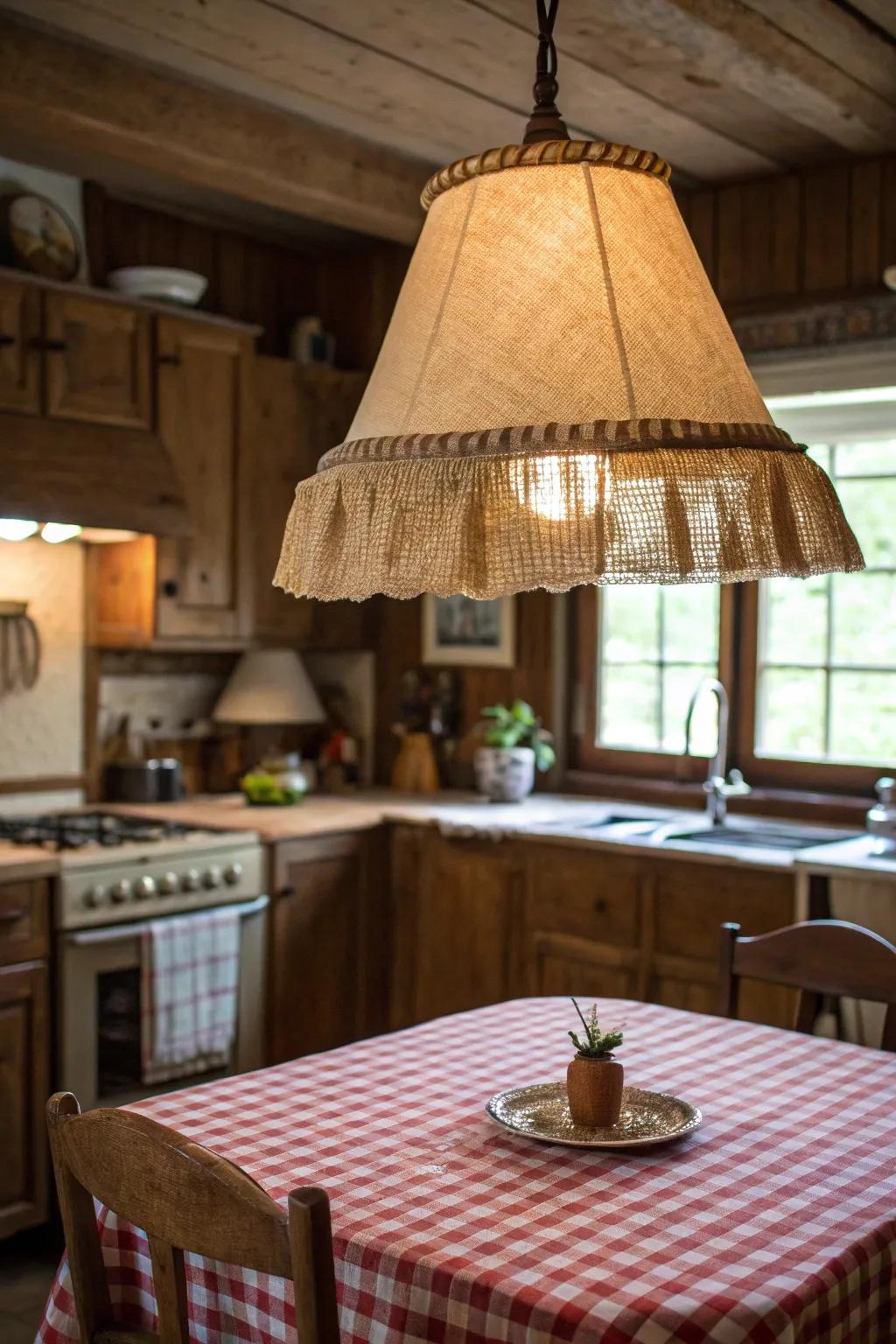 <strong><em>Create a cozy farmhouse vibe with country fabric on your lampshade.</em></strong>” loading=”lazy” class=”pimg”>
	</picture><figcaption><strong><em>Create a cozy farmhouse vibe with country fabric on your lampshade.</em></strong></figcaption></figure>
<p><strong><em>Country fabric trim offers a rustic, farmhouse sensation that’s both charming and cozy.</em></strong> I love using it in my kitchen for a warm, inviting look.</p>
<h3>Consider these options:</h3>
<ul class=