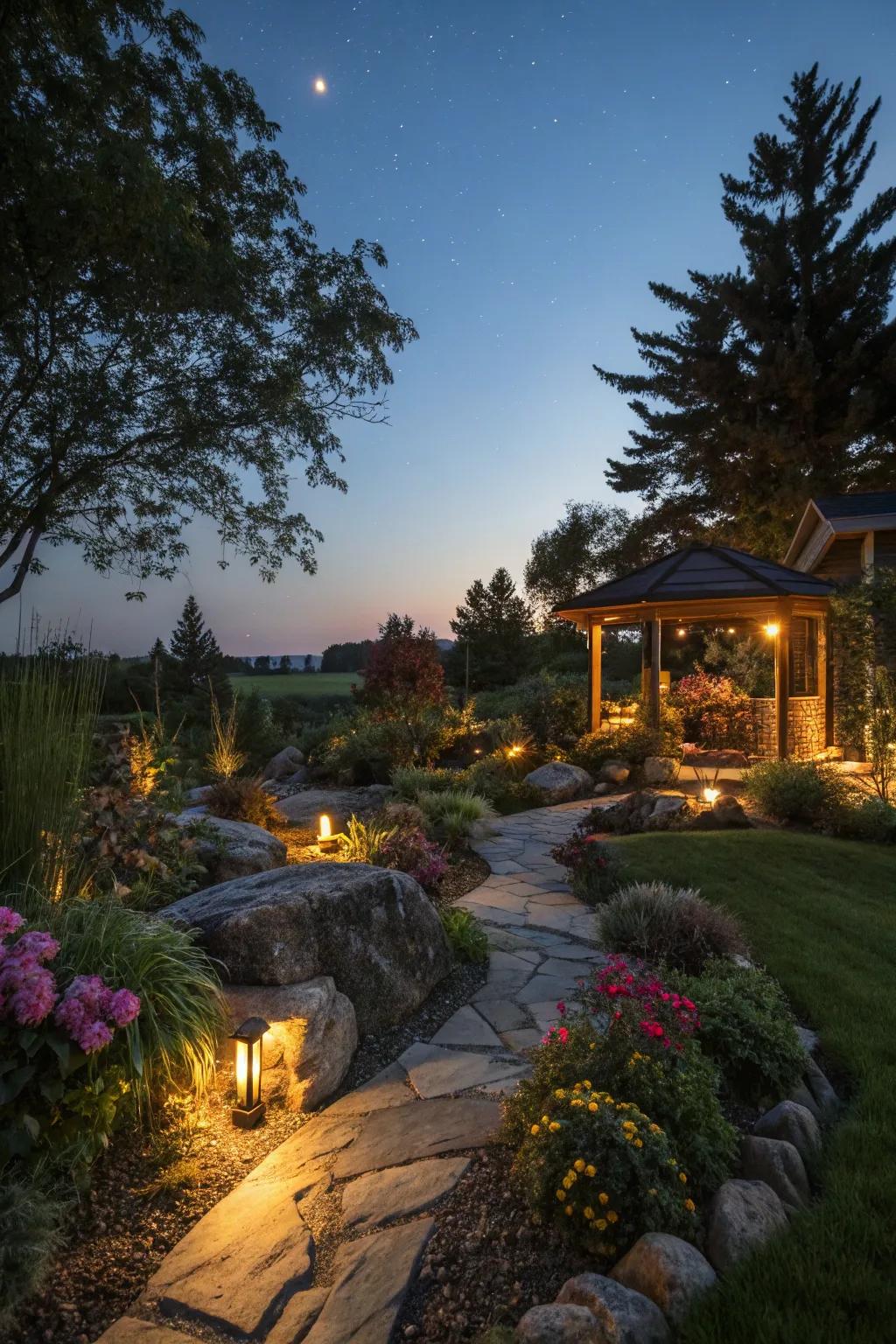 Change your garden into a night-time wonderland with creative lighting.
