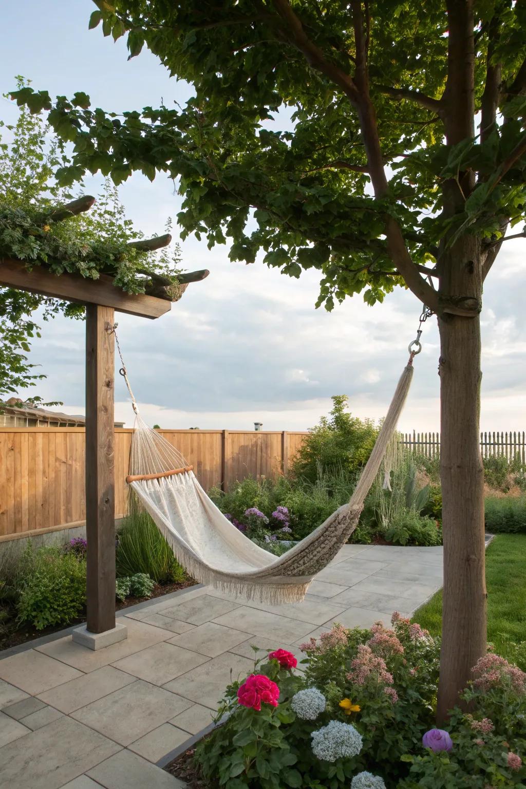 A hammock retreat for ultimate relaxation.