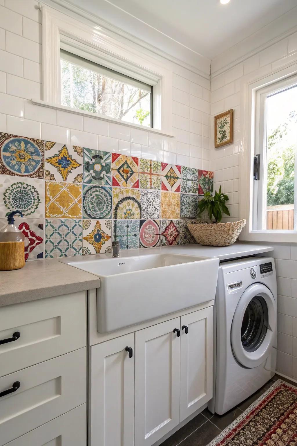 Tile backsplashes add elegance and a touch of color.