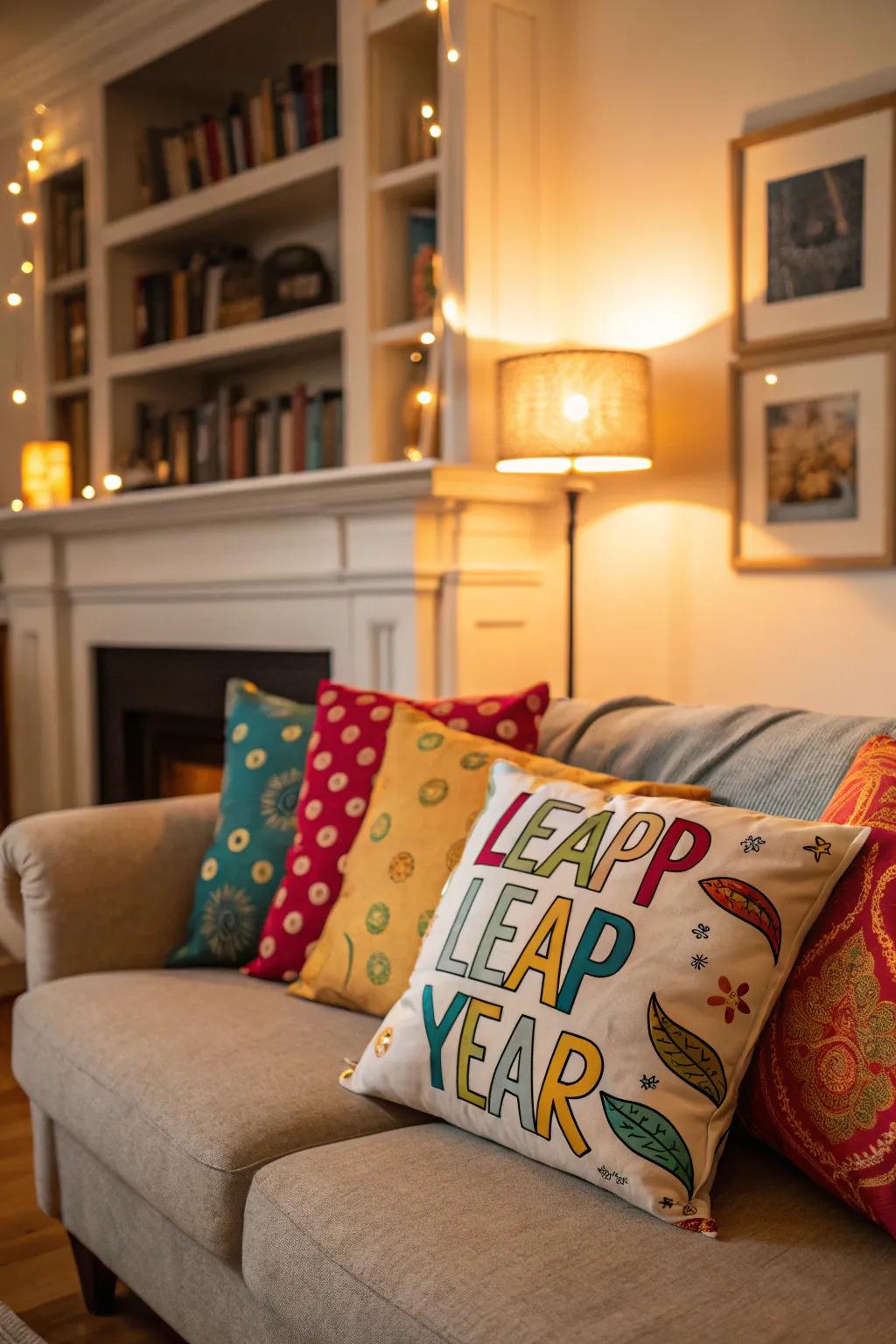 Leap Year-themed cushions revitalize your seating quarters.