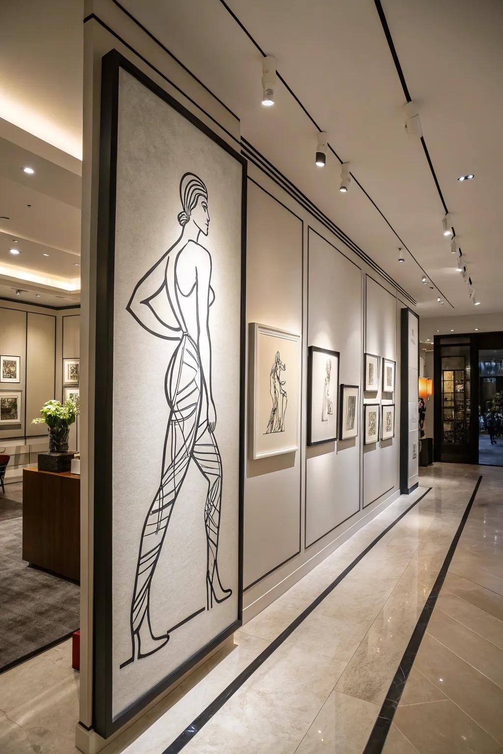 Intriguing and contemporary line art for sophisticated spaces.
