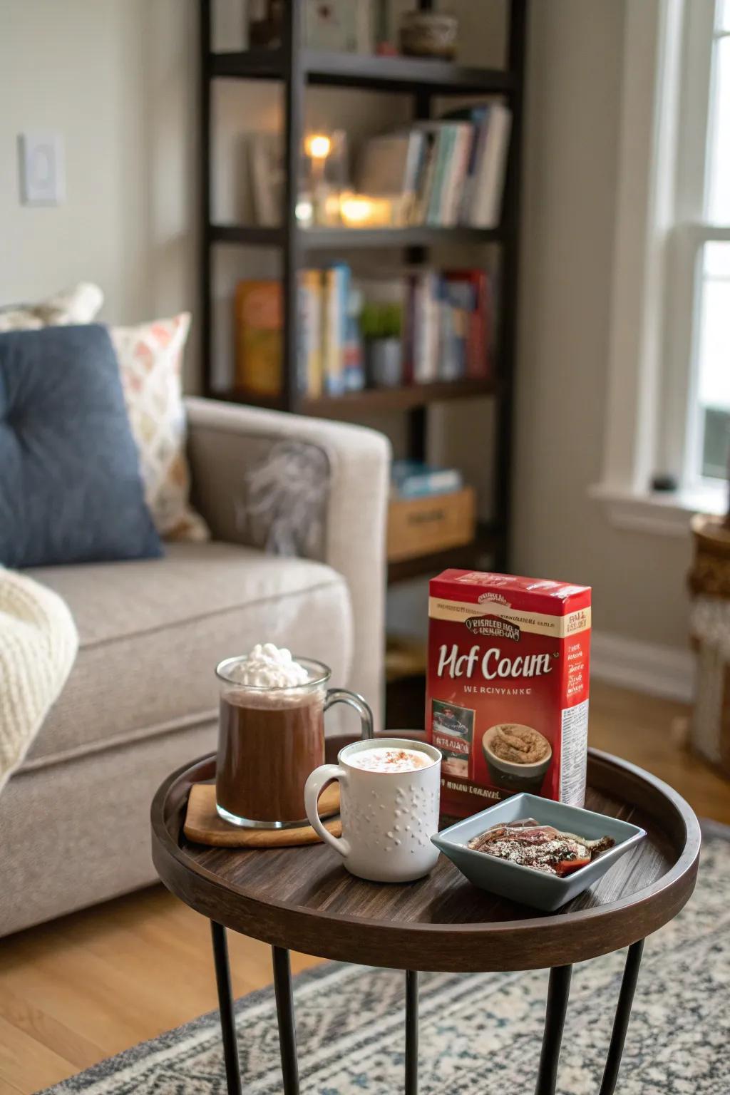A hot cocoa post adds a fun and welcoming element to your holiday gatherings.