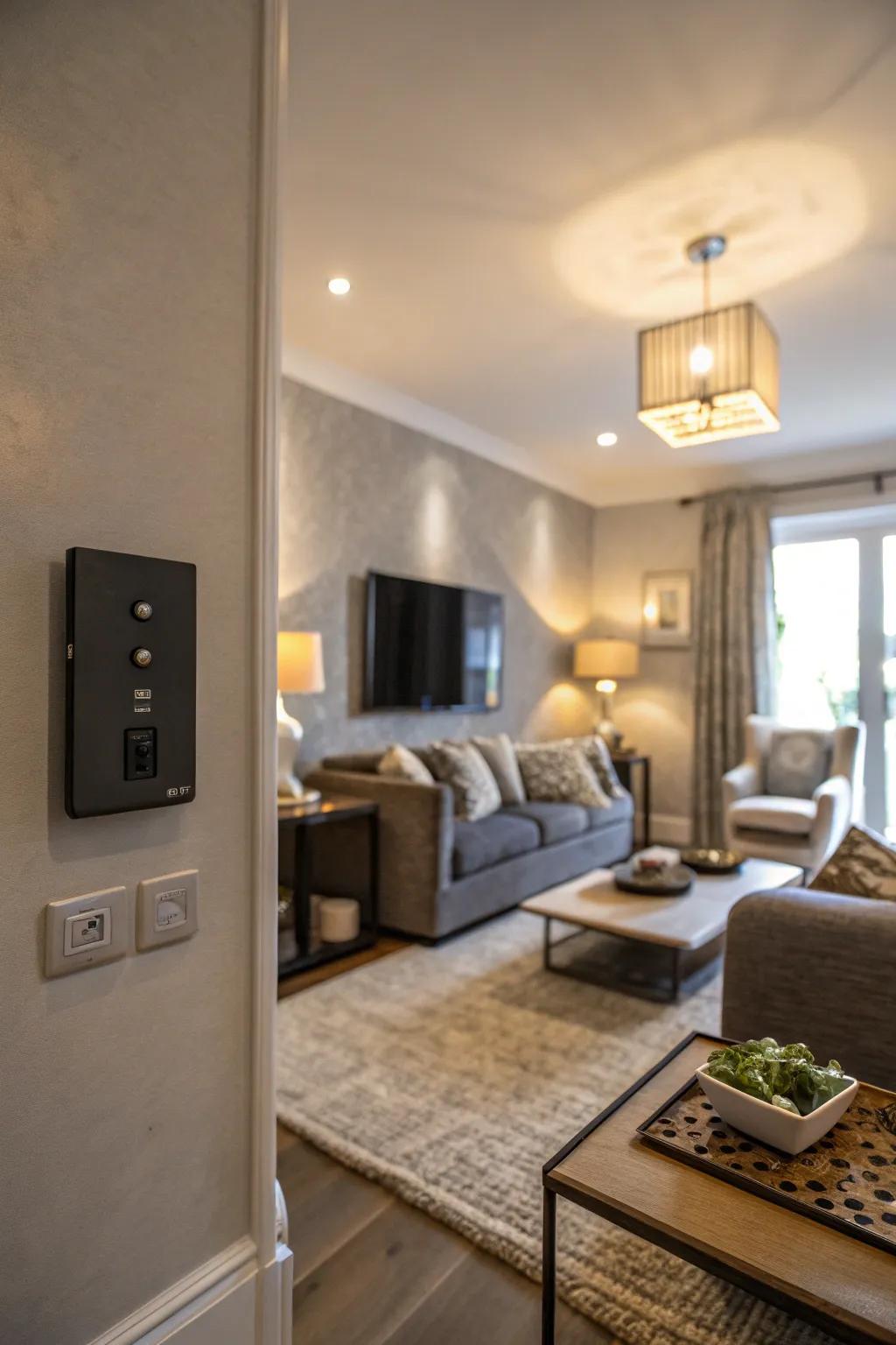 Adjustable light controls offer flexibility in setting the ideal lighting mood.