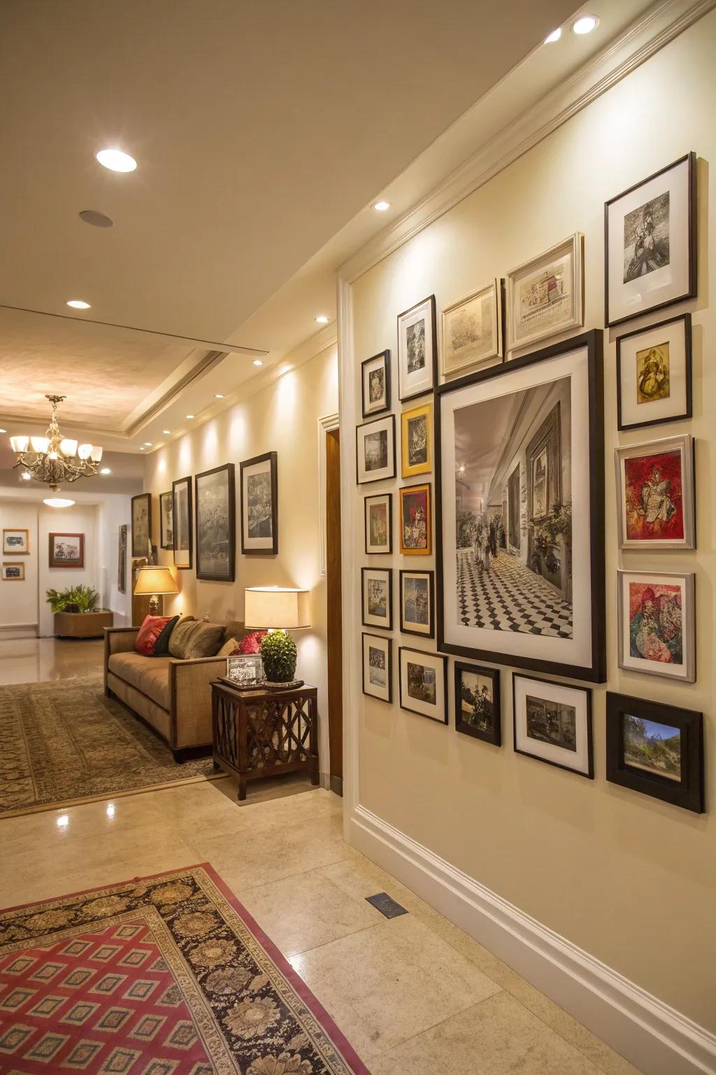 A personal touch with a gallery wall in the foyer