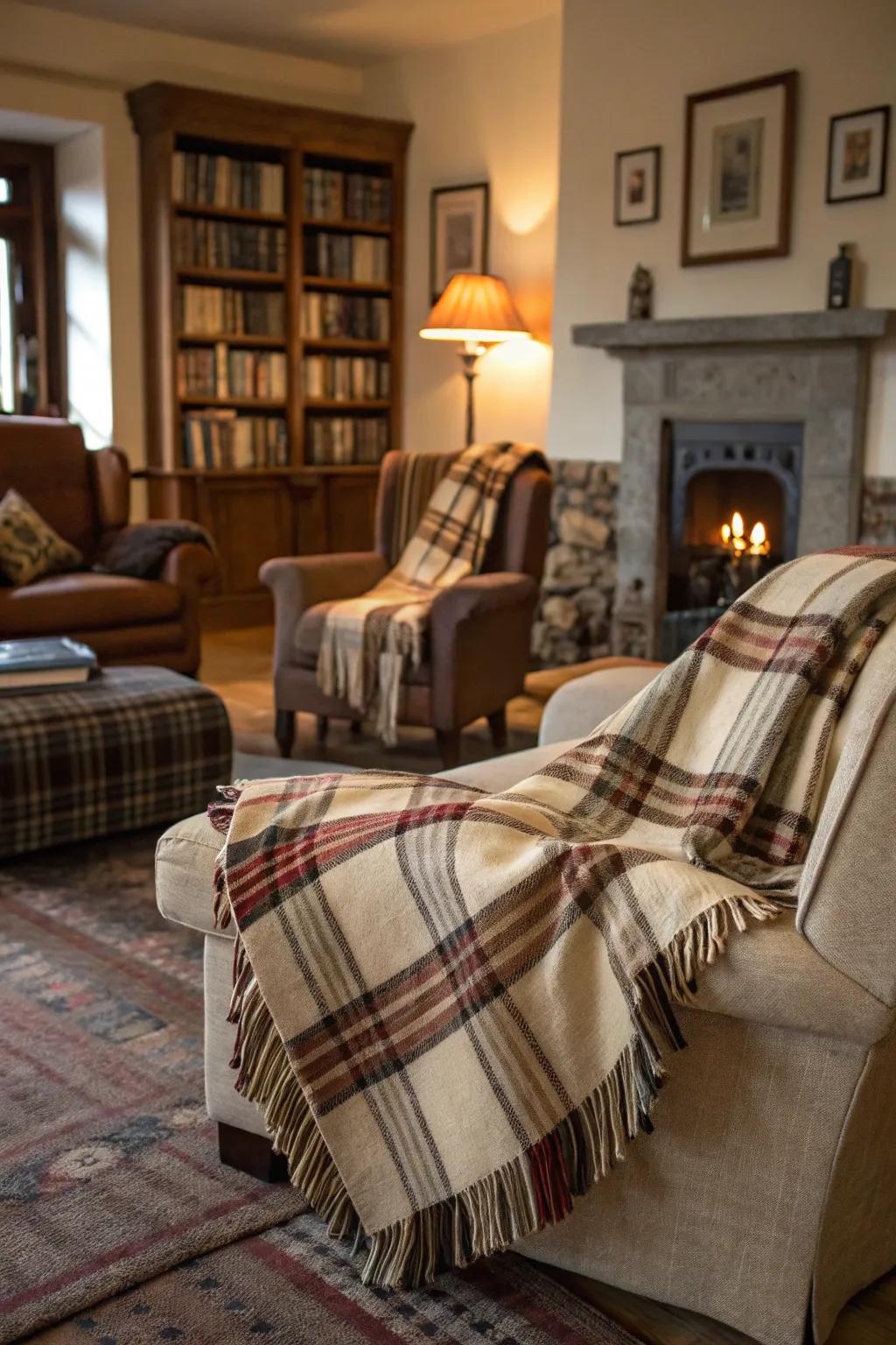 Western woven throws create a cozy, inviting feel.