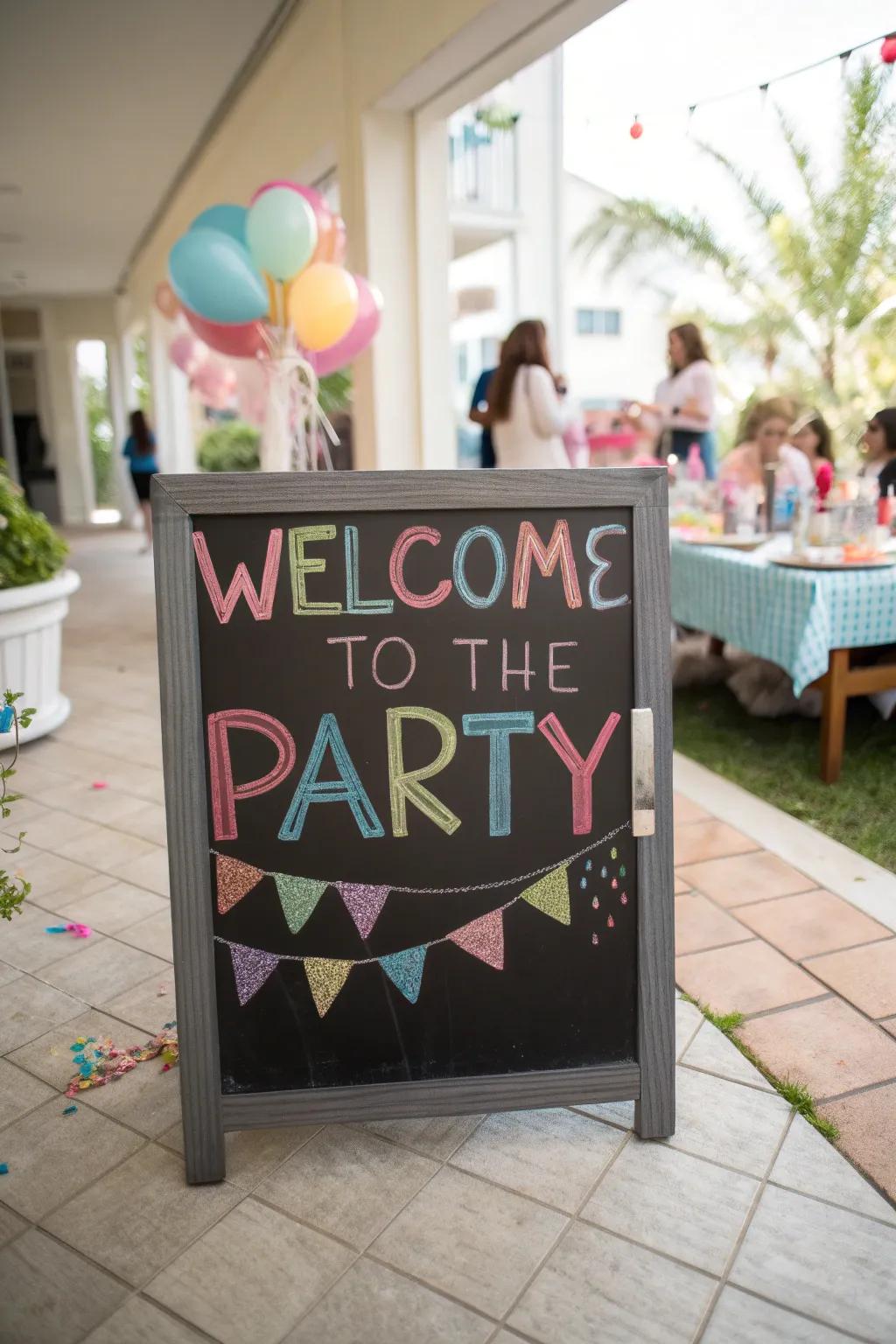 Chalkboard signs are both practical and whimsical.