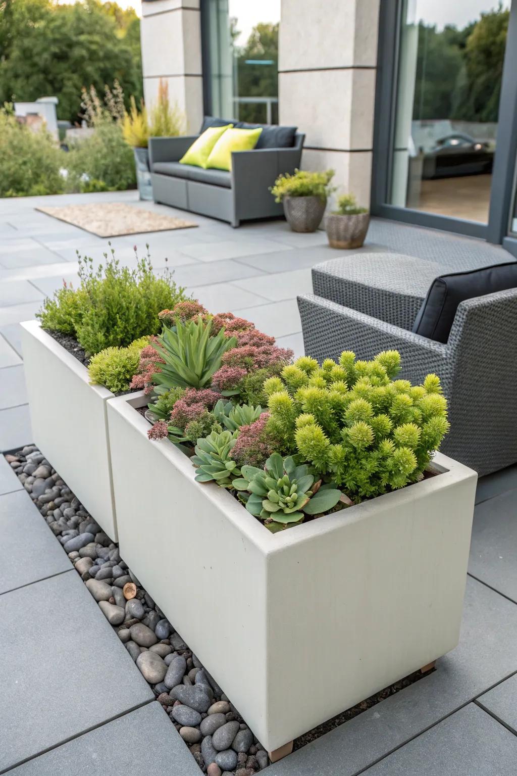 Make your patio brighter with colorful ground cover plant.