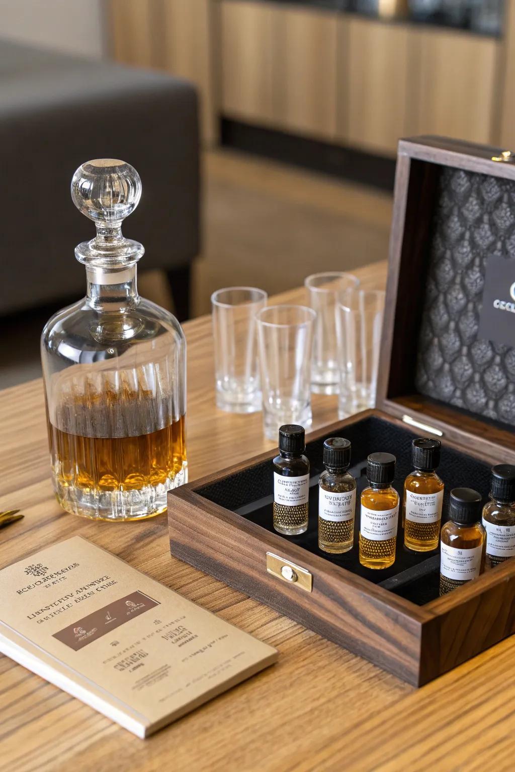 A whiskey tasting kit helps refine the tasting experience.