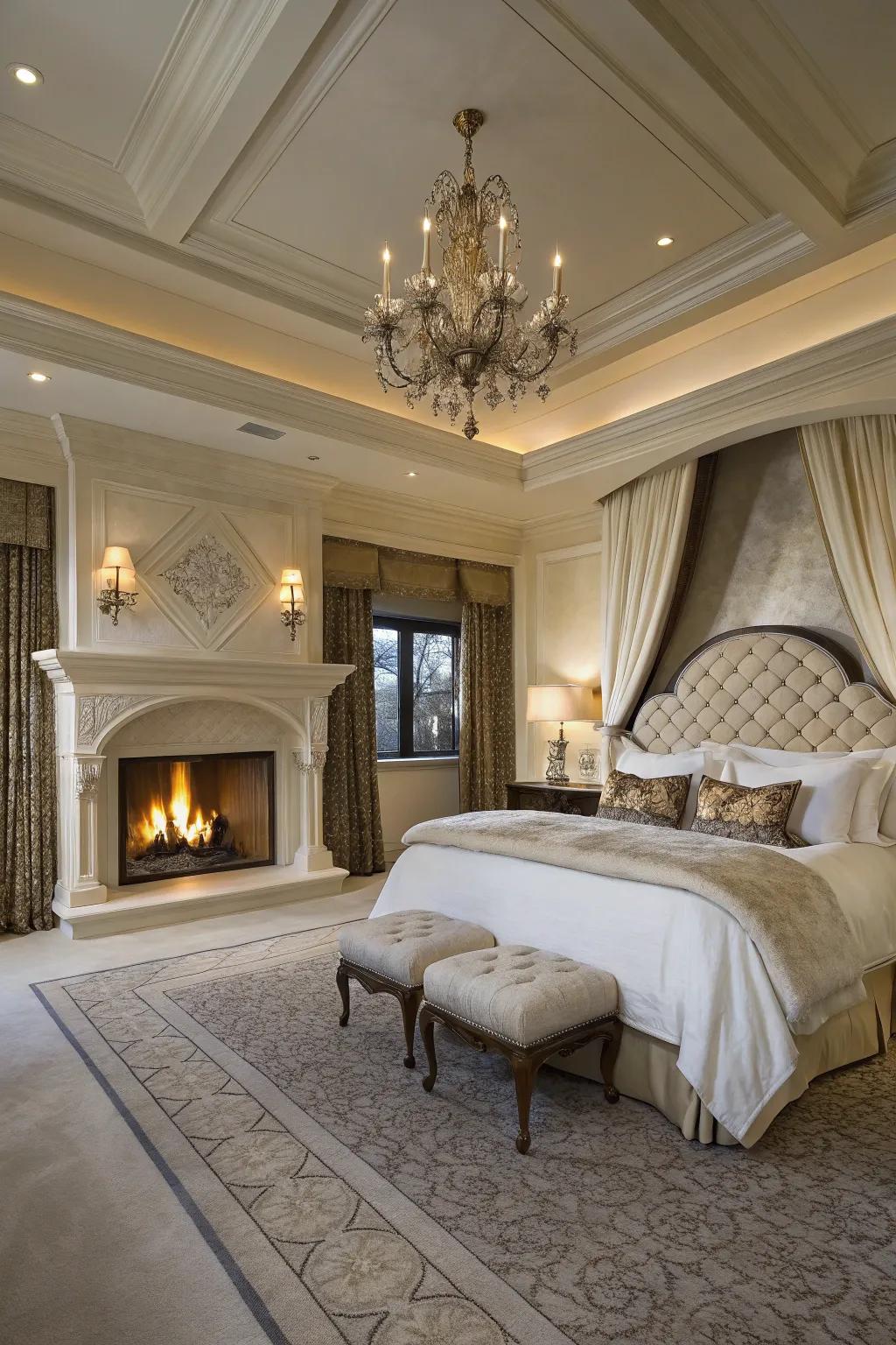 Dual fireboxes fashion a show-stopping symmetrical equilibrium.