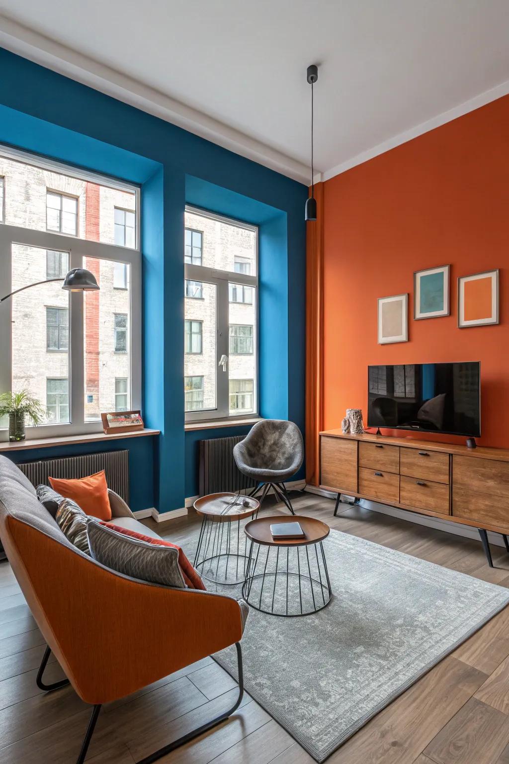 Bold wall colors are changing the space.