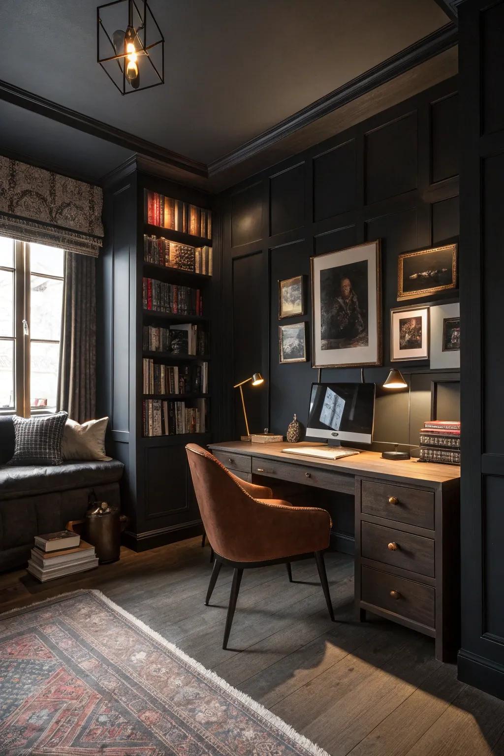 A dramatic color palette sets a focused and intimate environment.