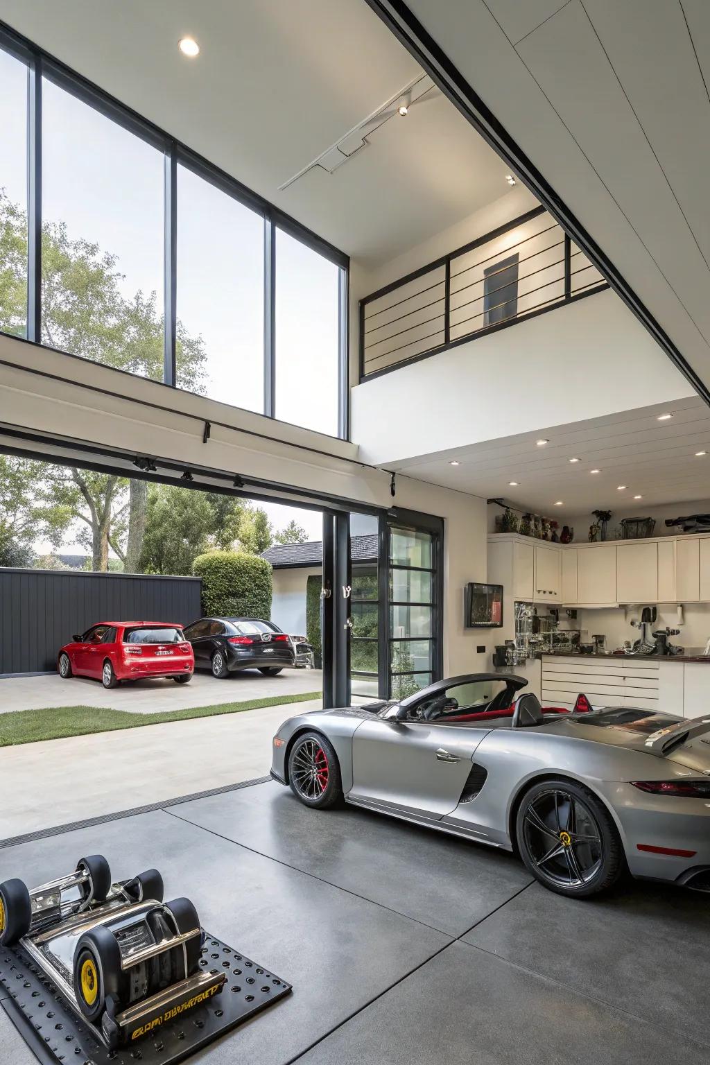 Adapt your garage for various needs with adaptable areas.