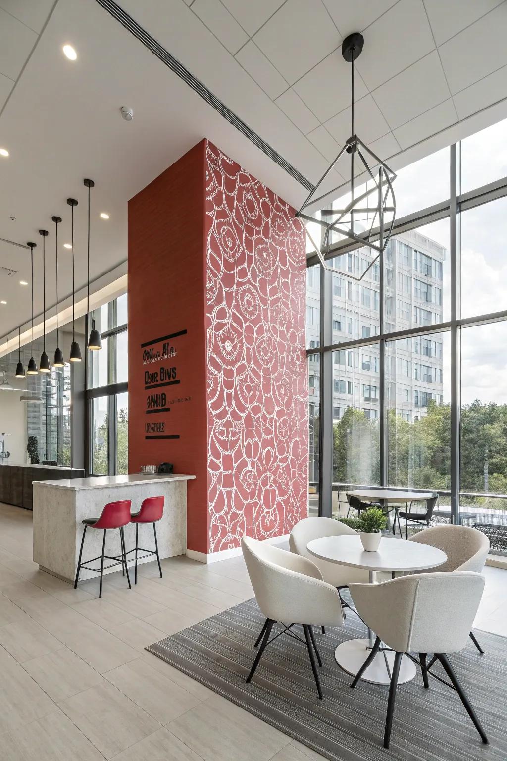 A contemporary interior featuring an audacious statement wall.