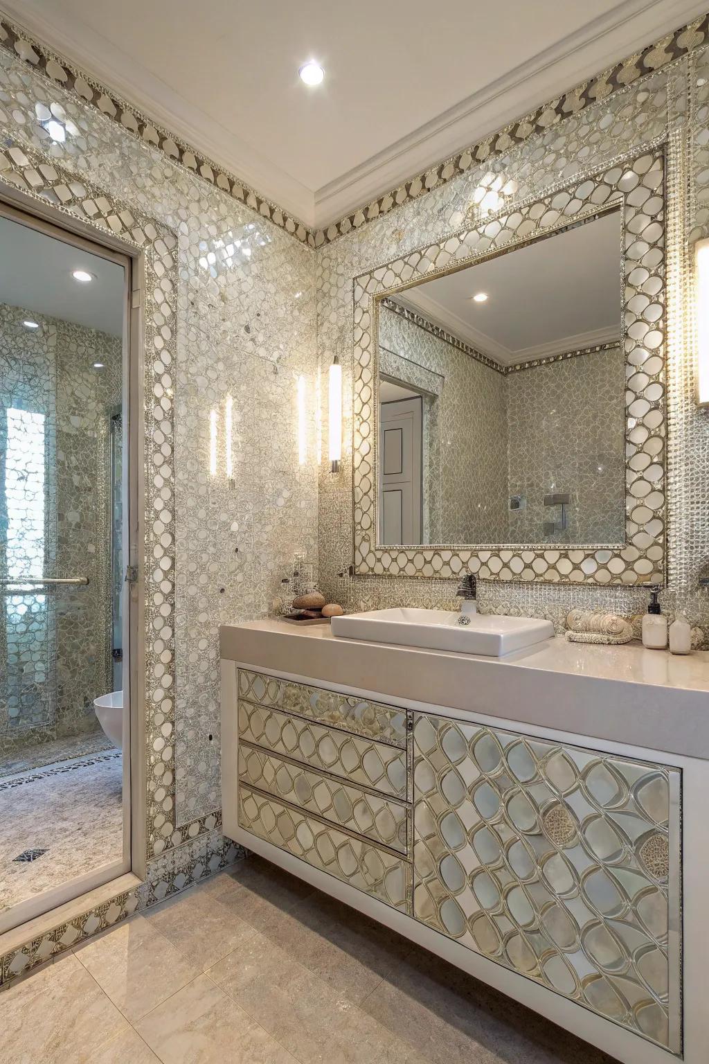 Artistic mosaics add personality.
