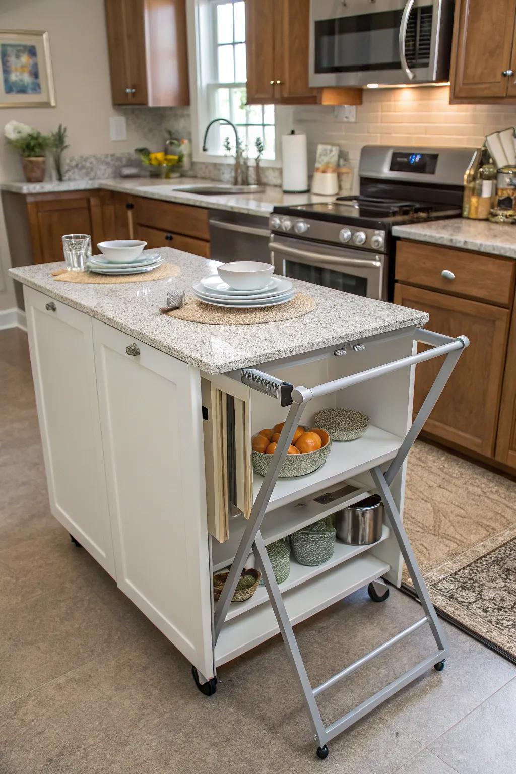 Added flexibility with a folding table