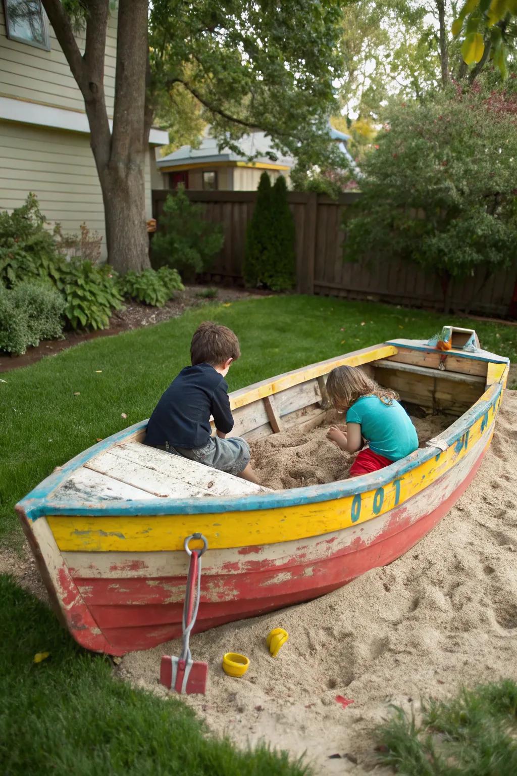 Boat sandpits deliver a nautical flair to play.