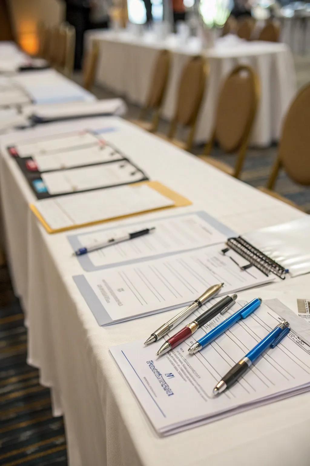 An aims station designed to encourage guests to share their aspirations and dreams for the coming year.