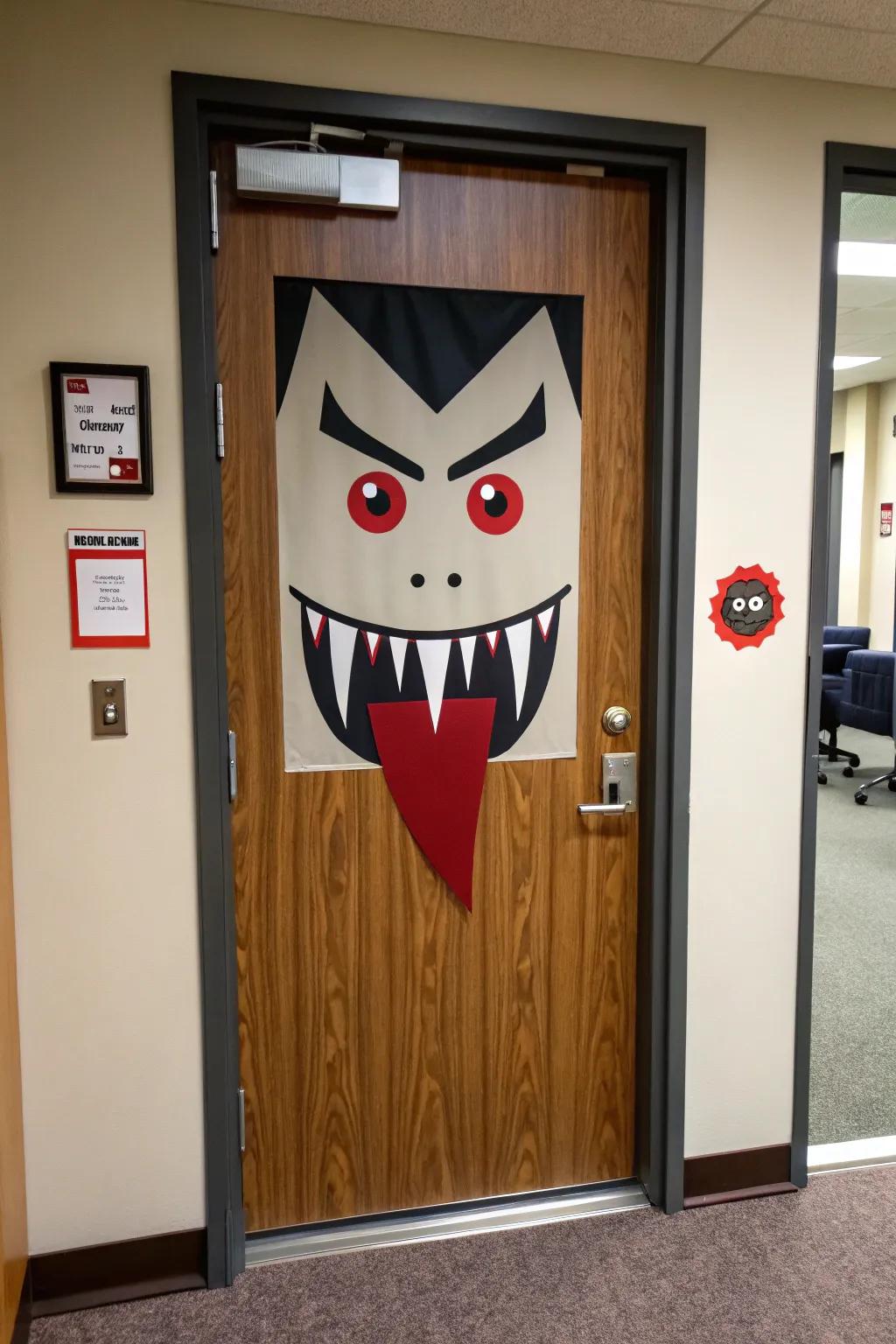 A bloodsucker doorway primed to plunge into the Halloween enthusiasm.