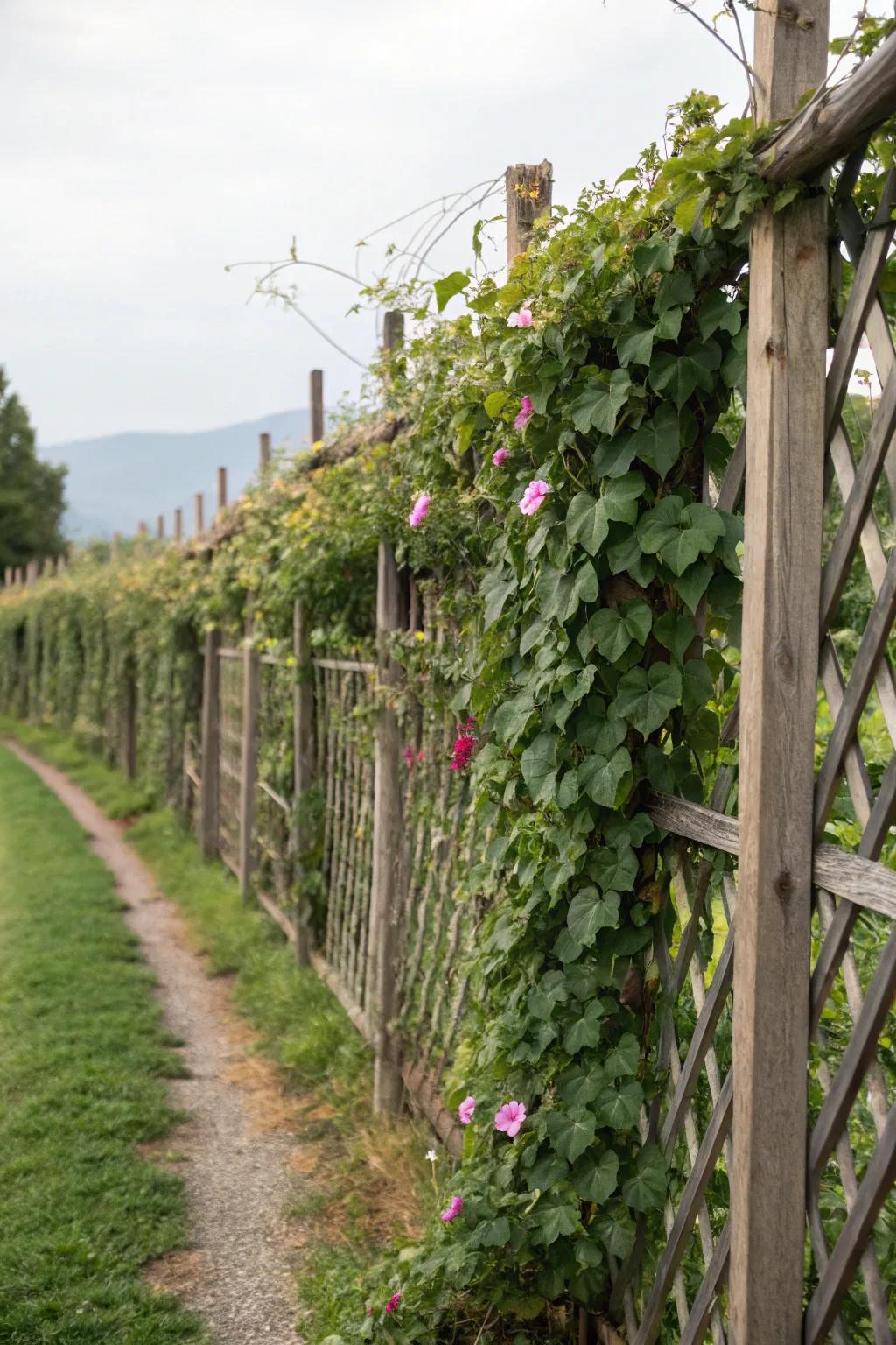 Embrace nature using a live plant wall on your fence.