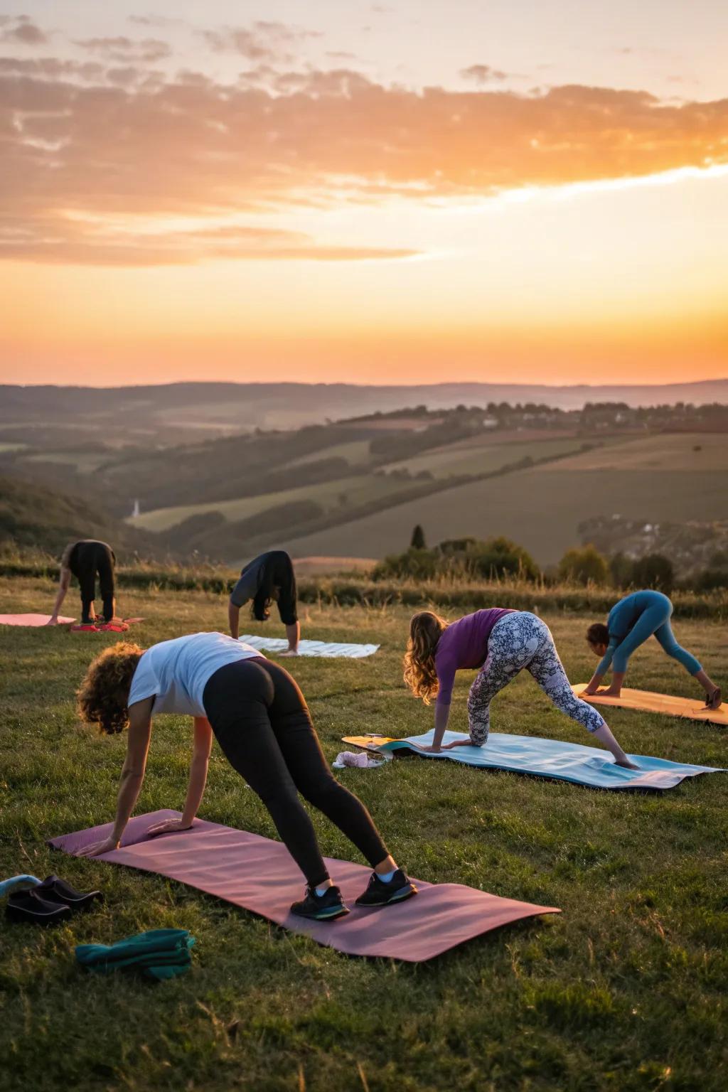 Discover your zen with body alignment at sunset in your own backyard.