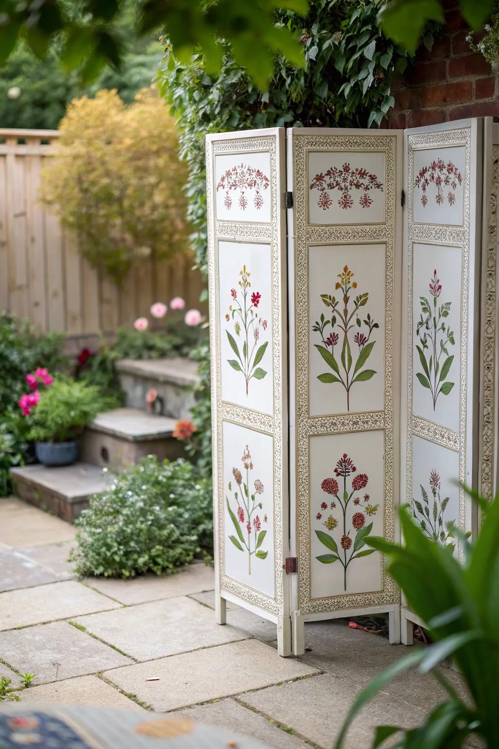 A folding display offers seclusion in a small form.