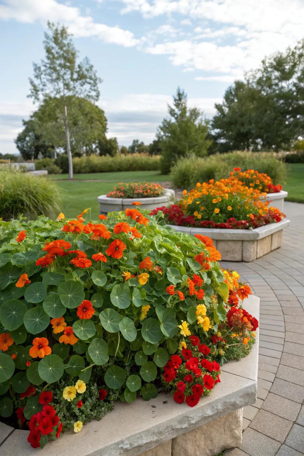 Edible flowers adding both beauty and utility to a charming garden.