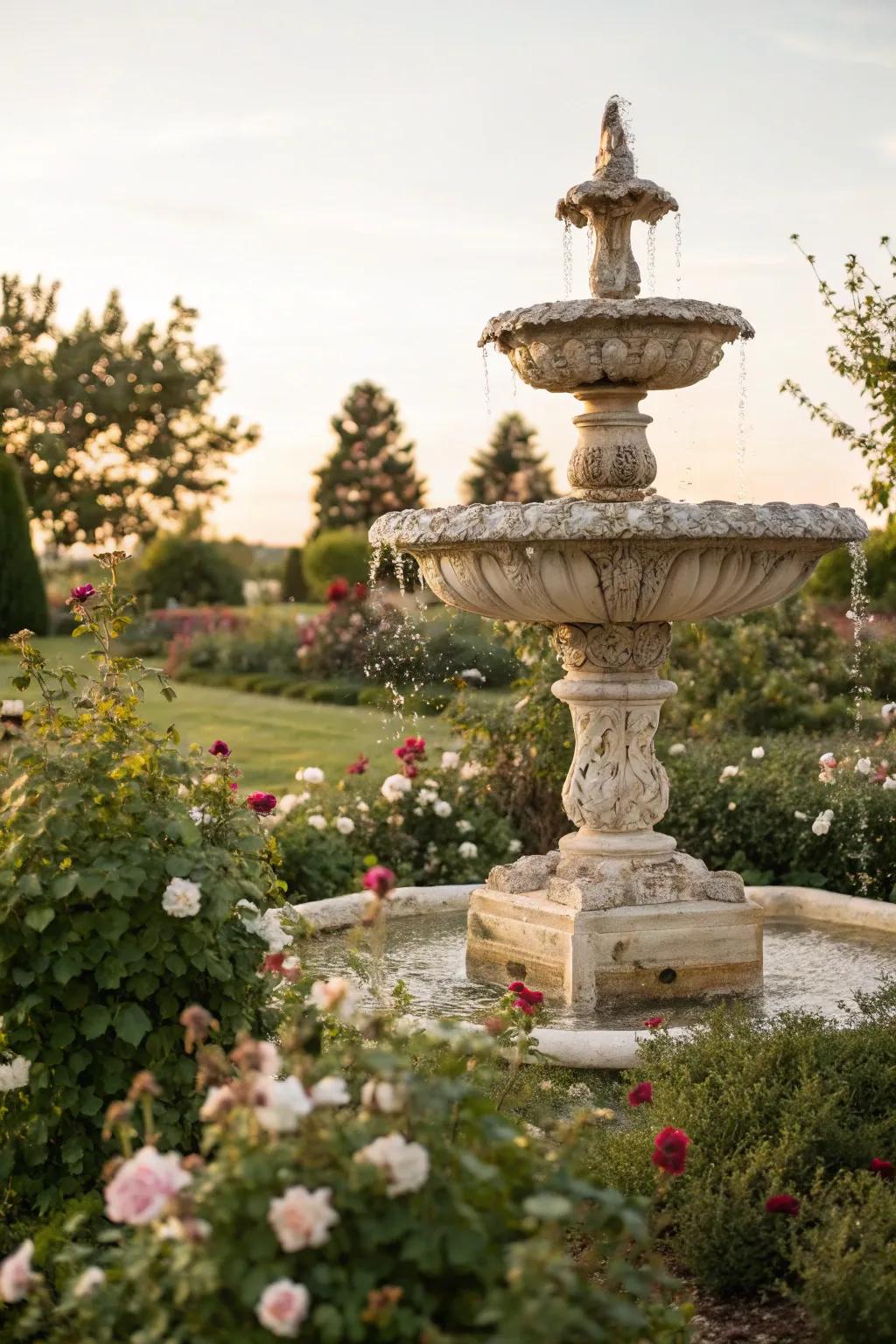Vintage fountains carry nostalgic appeal to outdoor settings.