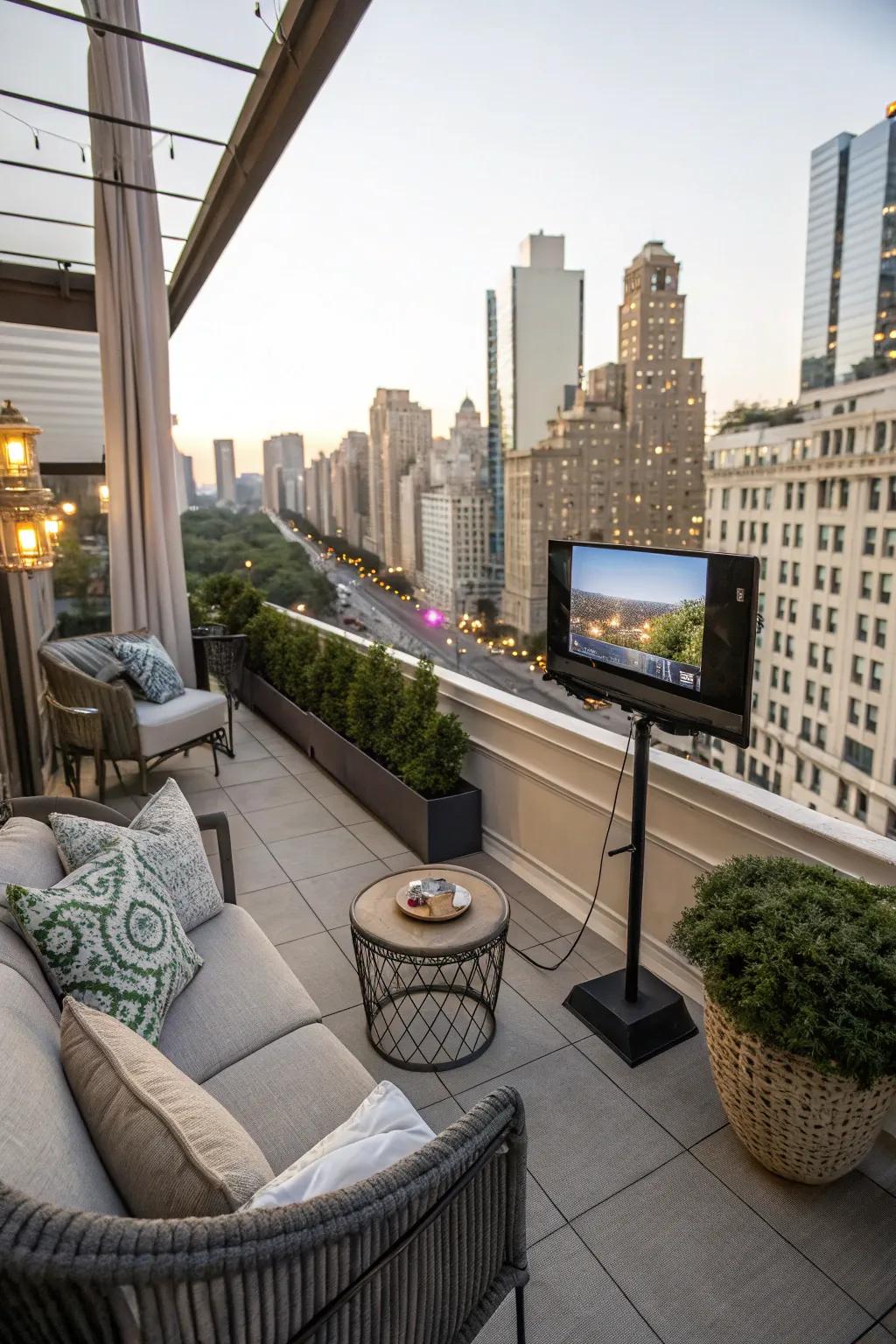 A skyline setting offers captivating views and an elevated amusement experience.