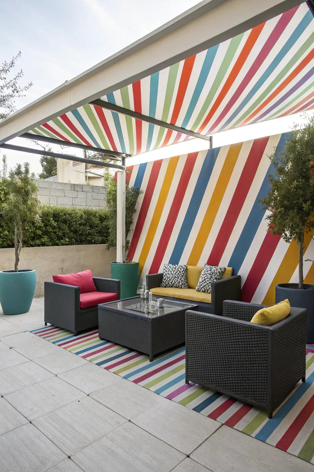 Slanted lines add a modern twist to any patio.