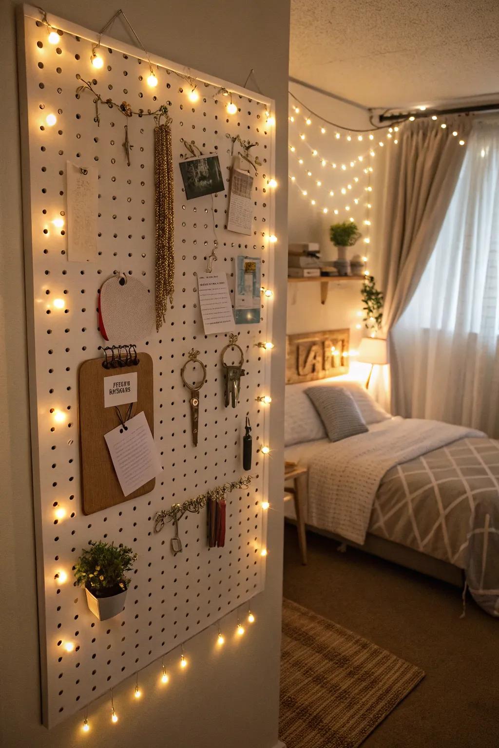 Enhance atmosphere with specialized pegboard lighting.