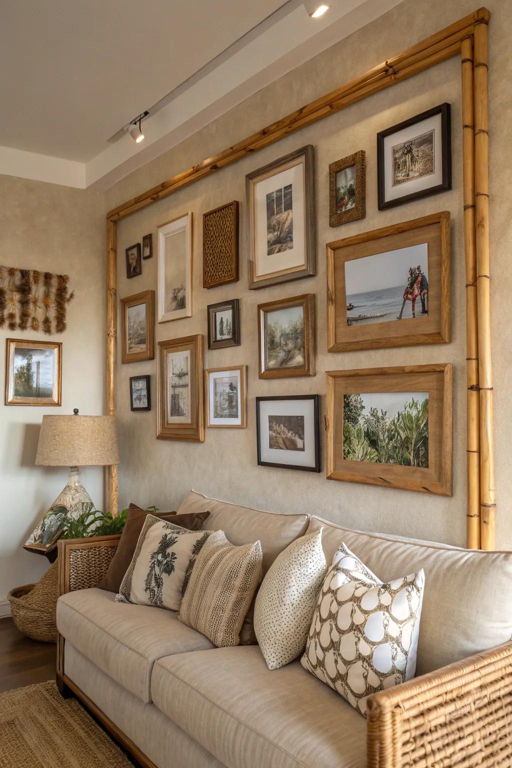 Frames made of organic materials bring the beauty of nature indoors.