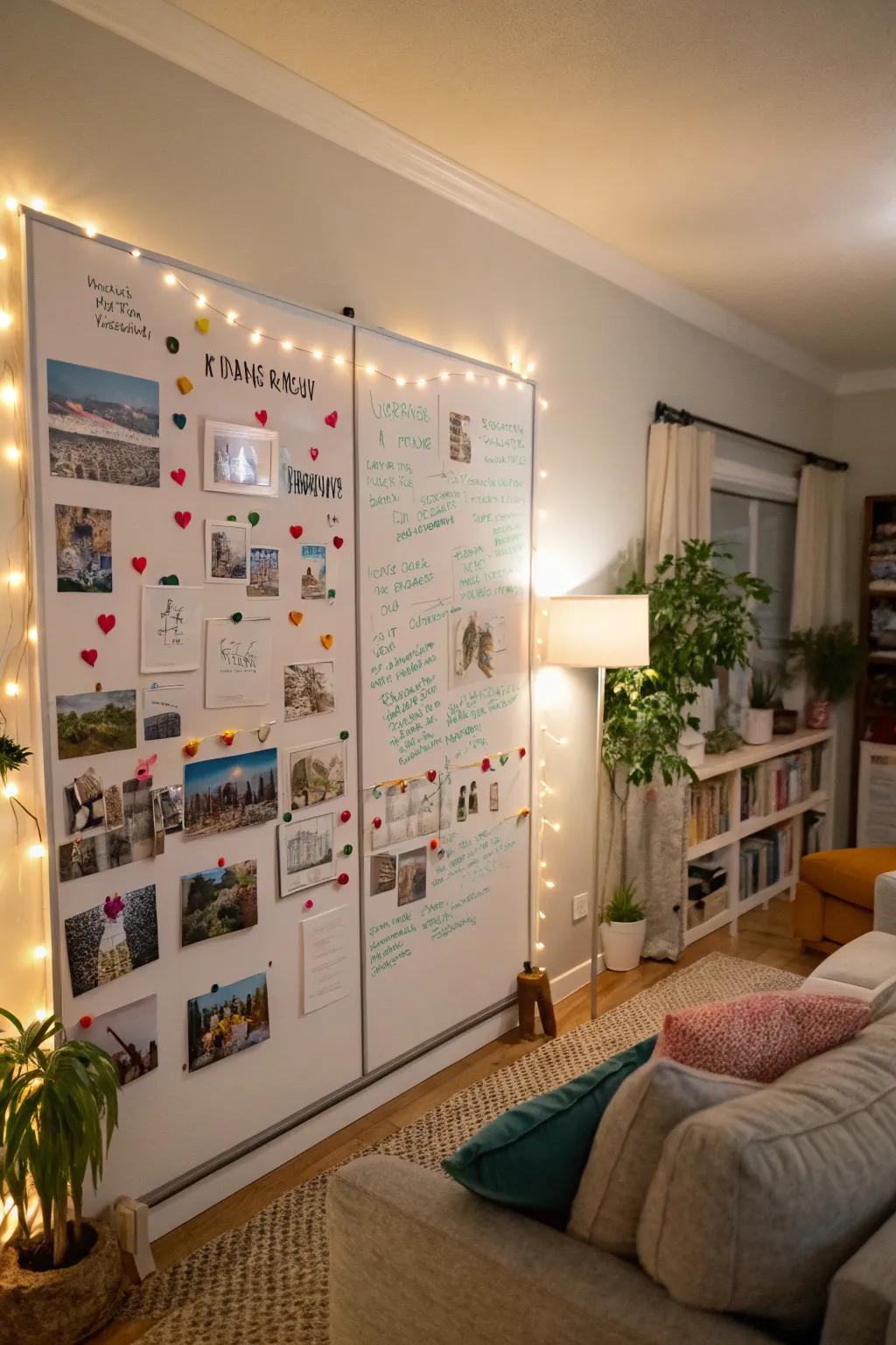 Celebrate memories through a chalkboard memory display.
