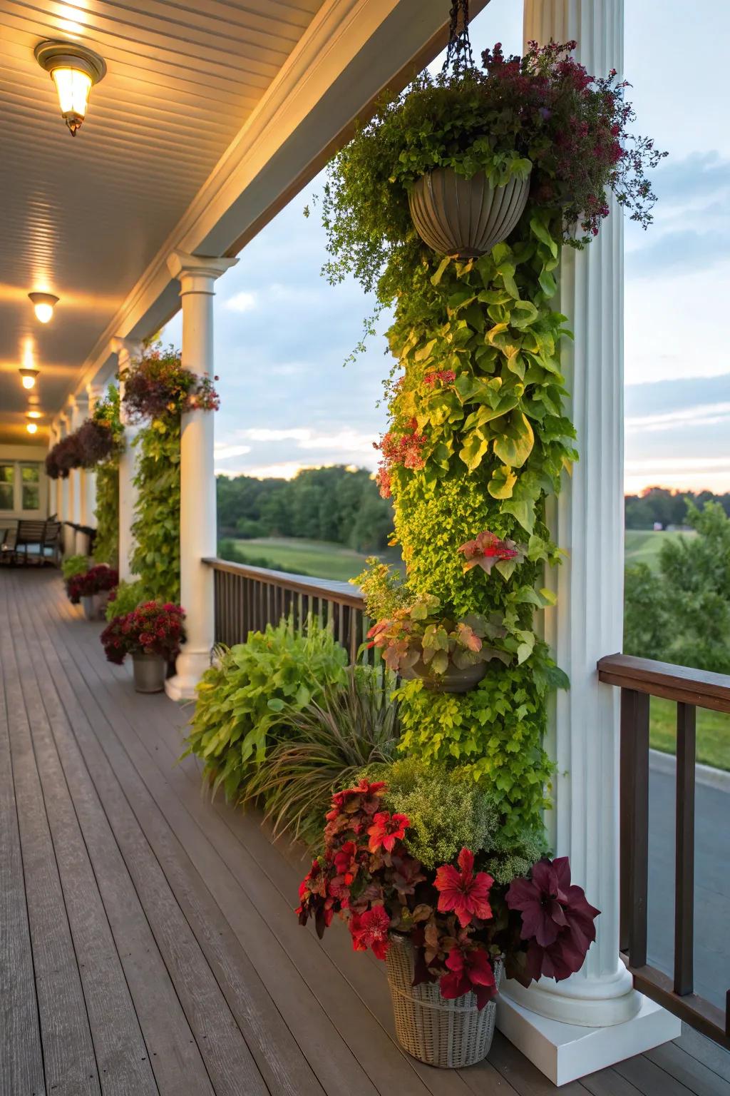 Vertical gardens introduce lush foliage to your expanse.