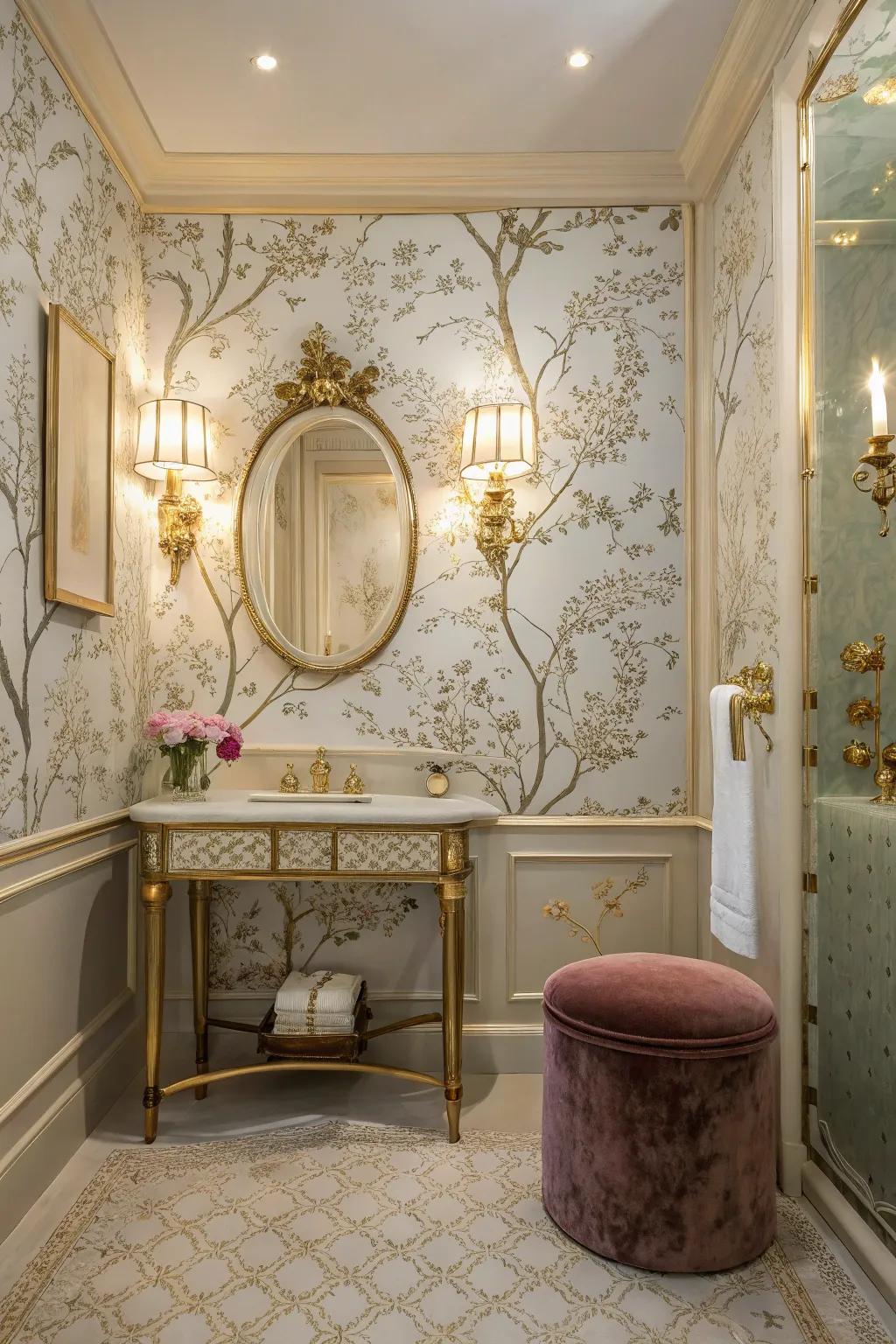 Traditional chinoiserie adds timeless elegance to your guest bath.