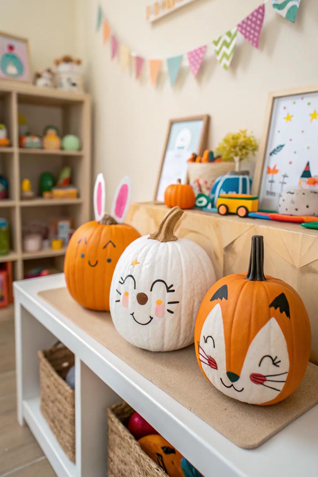 Enchant your visitors through delightful creature feature pumpkins.