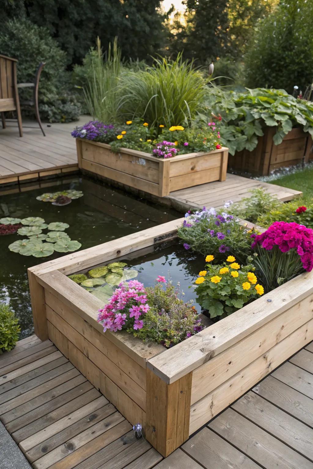 Drifting vegetation adds motion and color to your pond.