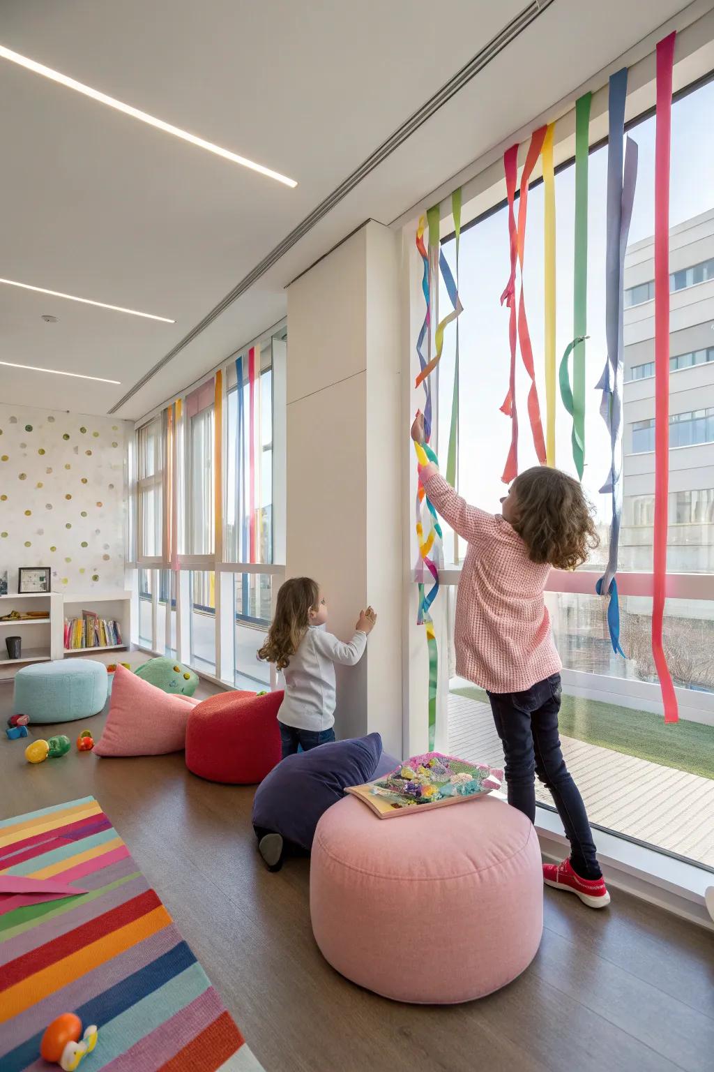 The endless entertainment of an interactive ribbon wall.