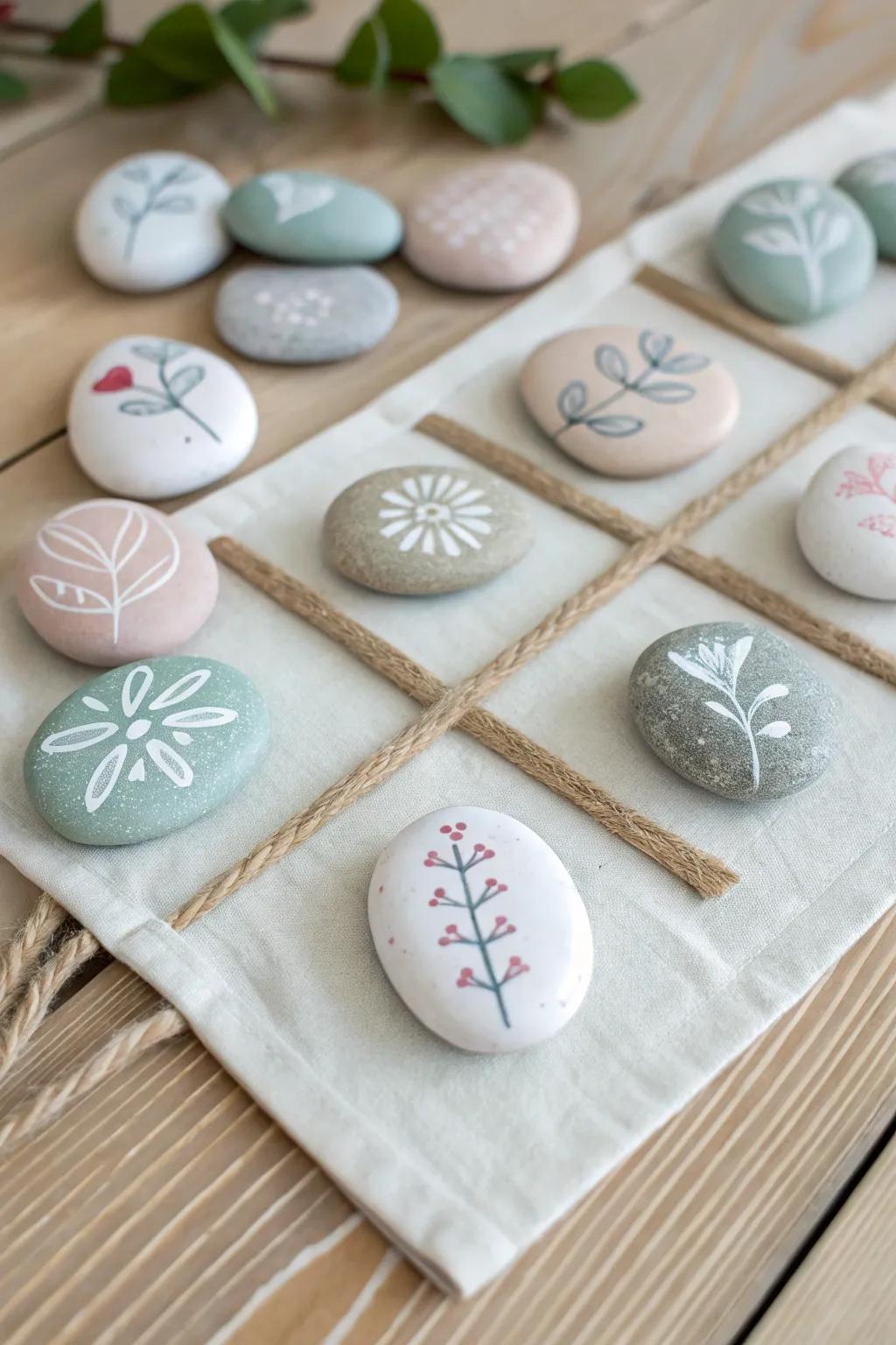Playful elegance: Design your own tic tac toe game with beautifully painted stones!