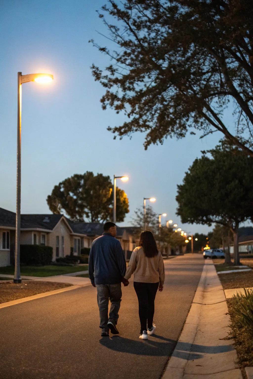 With your loved one, take a calming night promenade.