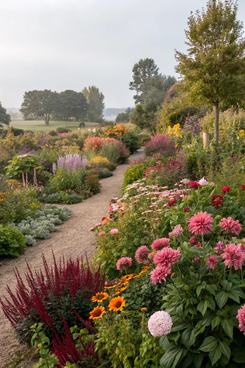 Seasonal growing adding dynamic color to the garden.