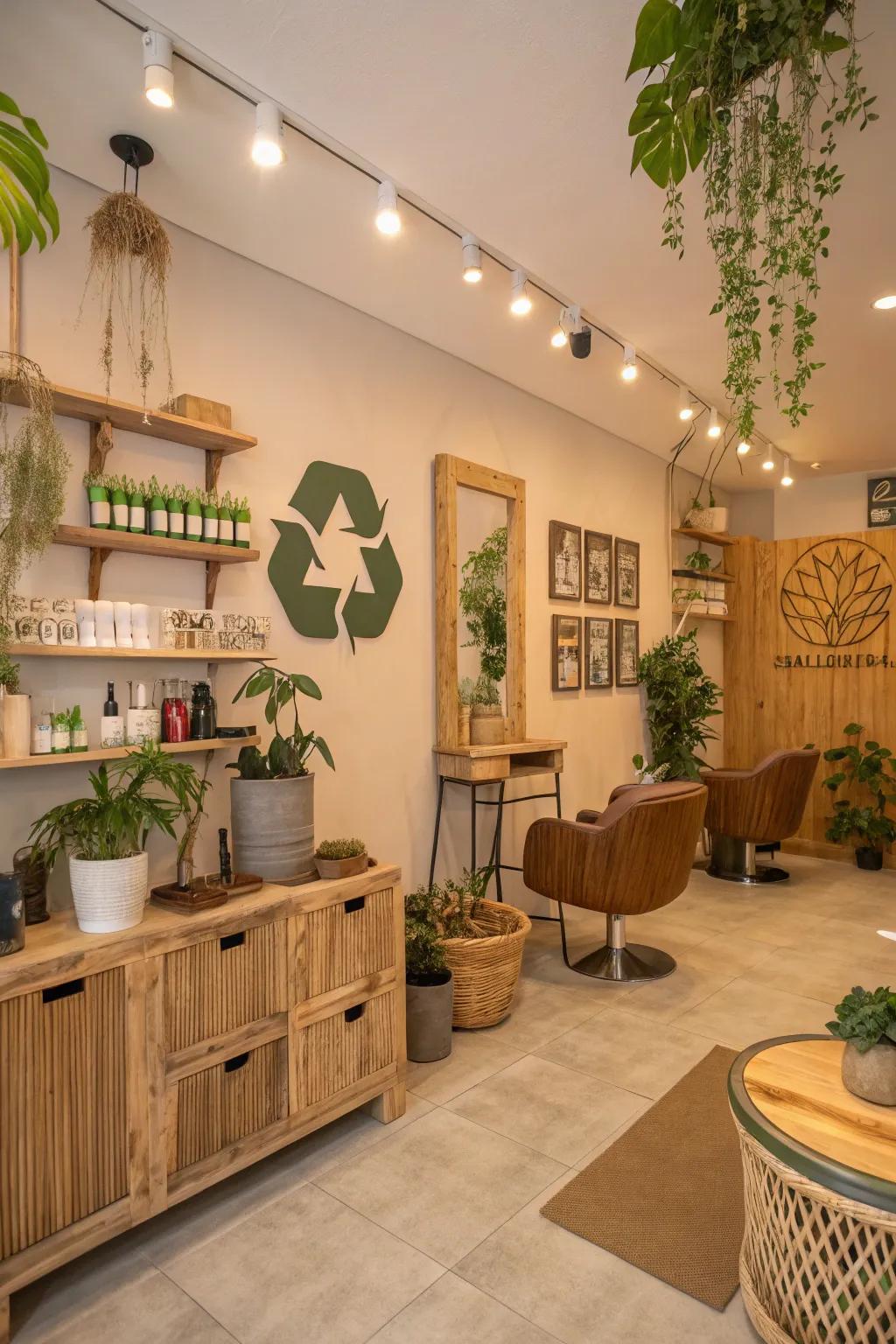 Environmentally conscious accents demonstrating modern values.